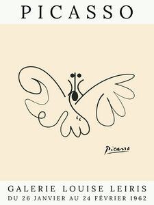 Poster / Leinwandbild - Picasso Schmetterling – beige - Photocircle