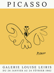 Poster / Leinwandbild - Picasso Schmetterling – gelb - Photocircle