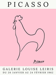 Poster / Leinwandbild - Picasso Hahn – rosa - Photocircle