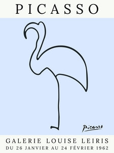 Poster / Leinwandbild - Picasso Flamingo – blau - Photocircle