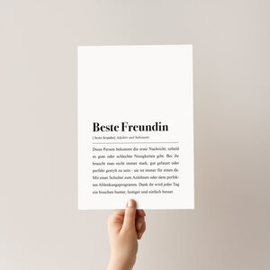 Beste Freundin Poster DIN A4: Beste Freundin Definition - aemmi
