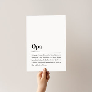 Opa Poster DIN A4: Opa Definition - aemmi