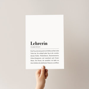 Lehrerin Poster DIN A4: Lehrerin Definition - aemmi