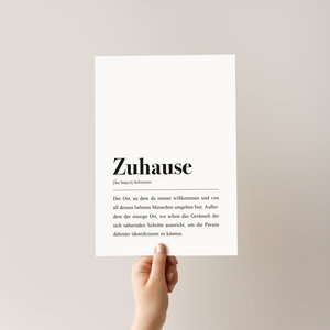 Zuhause Poster DIN A4: Zuhause Definition - aemmi