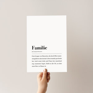 Familie Poster DIN A4: Familie Definition - aemmi