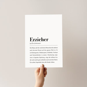 Erzieher Poster DIN A4: Erzieher Definition - aemmi