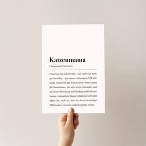 Katzenmama Poster DIN A4: Katzenmama Definition - aemmi