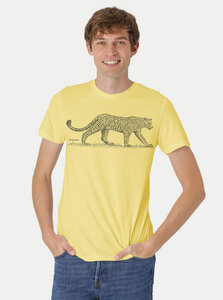 Bio Fit T-Shirt Leopard Herren - Peaces.bio - handbedruckte Biomode