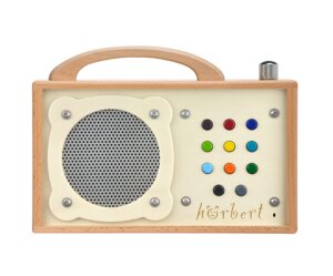 MP3 Player aus Holz für Kinder mit eingebautem Mikrofon - hörbert