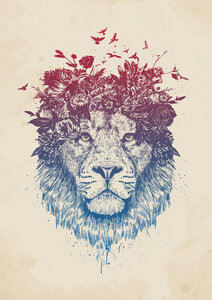 Poster / Leinwandbild - Floral lion - Photocircle
