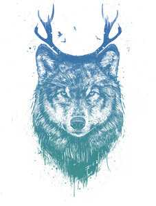 Poster / Leinwandbild - Deer wolf - Photocircle