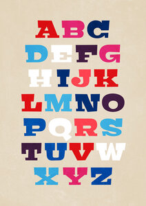 Poster / Leinwandbild - Typografie Alphabet von A bis Z - Photocircle