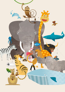 Poster / Leinwandbild - Kinderzimmer-Tiere – Illustration für Kinder - Photocircle