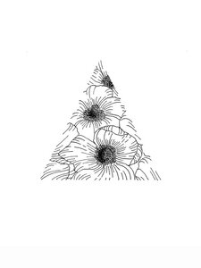 Poster / Leinwandbild - Mantike Blumen Dreieck - Photocircle