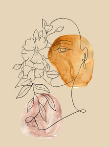 Poster / Leinwandbild - Floral Face - Photocircle
