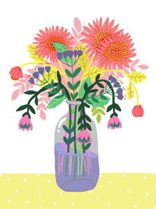 Poster / Leinwandbild - Flowers in a bottle - Photocircle