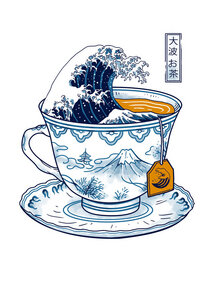 Poster / Leinwandbild - The Great Kanagawa Tea - Photocircle