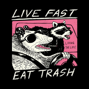 Poster / Leinwandbild - Live Fast, Eat Trash - Photocircle