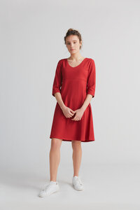 Damen 3/4 Arm V-Neck Kleid Bio-Baumwolle Jersey Sommerkleid 1737 - Albero