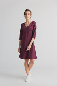 Damen 3/4 Arm V-Neck Kleid Bio-Baumwolle Jersey Sommerkleid 1737 - Leela Cotton