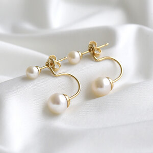 Goldene Perlenohrringe im minimalistischen Stil Norah - Eppi