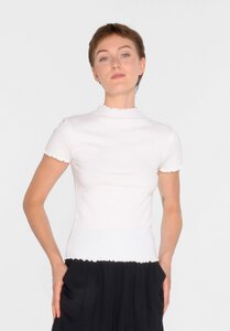 Damen T-Shirt STRUCTURED mit Tulpenkragen - ThokkThokk