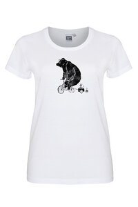 Halfbird Bär auf Rad Frauen Shirt aus Biobaumwolle Made in Portugal / ILP7 - ilovemixtapes