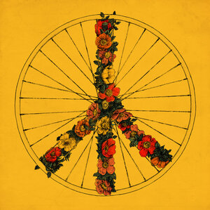 Poster / Leinwandbild - Peace and Bike - Photocircle