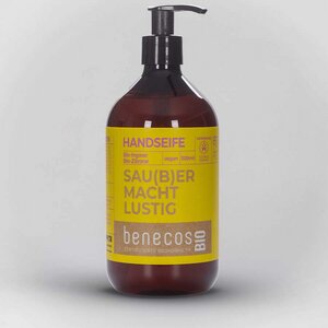 benecosBIO - Handseife Ingwer + Zitrone SAU(B)ER MACHT LUSTIG - vegan - recycelt - benecos