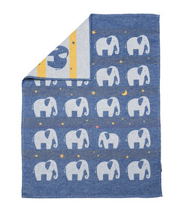 Leichte Baby Baumwolldecke Elefanten 65 x 90 aus Recycling-Baumwolle - David Fussenegger