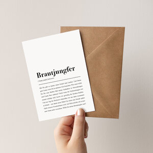 Brautjungfer: Karte mit Umschlag - Definition Brautjungfer - aemmi