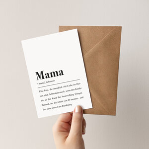 Mama: Karte mit Umschlag - Definition Mama - aemmi