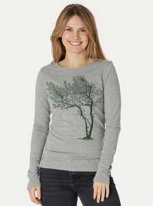 Bio-Damen-Langarmshirt "Fancy Tree" - Peaces.bio - handbedruckte Biomode