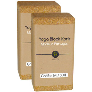 Nachhaltiges Yoga Block Kork 2er Set - 100% Naturkork Made in Portugal - beneyu