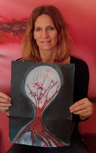 Kunstwerk "We all want to blossom" Gemälde Unikat Tuschezeichnung - ARTlistic