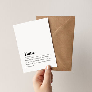 Tante: Karte mit Umschlag - Definition Tante - aemmi