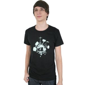 T-Shirt "Drums", Herren, bedruckt, Handsiebdruck, Bio-Baumwolle, musikalisch - Spangeltangel