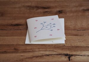 Handbedruckte Stoff-Grußkarte "Blütezeit" mit Briefumschlag - luscinia