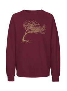 Bio Damen-Sweatshirt Loose Fit Windy Tree - Peaces.bio - handbedruckte Biomode