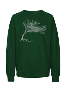 Bio Damen-Sweatshirt Loose Fit Windy Tree - Peaces.bio - handbedruckte Biomode