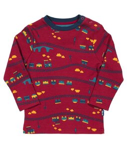 Baby u. Kinder Langarmshirt rot mit hübschen Print  ökologisch - Kite Clothing
