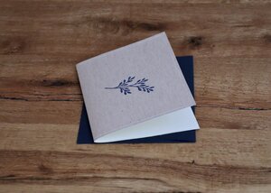 Handbedruckte Stoff-Grußkarte "Frühling" mit Briefumschlag - luscinia