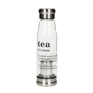 Glasflasche mit Teeeinsatz - Neoprenhülle und Motiv 0,5 l - elasto