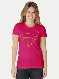 Bio-Damen-T-Shirt "Schwungkreisel" - Peaces.bio - handbedruckte Biomode