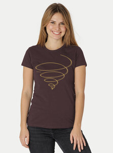 Bio-Damen-T-Shirt "Schwungkreisel" - Peaces.bio - handbedruckte Biomode