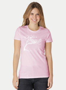 Bio-Damen-T-Shirt "Windy Tree" - Peaces.bio - handbedruckte Biomode