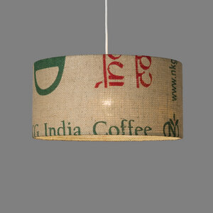 Deckenleuchte Perlbohne N°25 aus Kaffeesack - lumbono