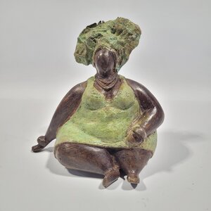 Bronze-Skulptur "Dicke Madame" versch. Modelle und Farben Unikat Upcycling - Moogoo Creative Africa