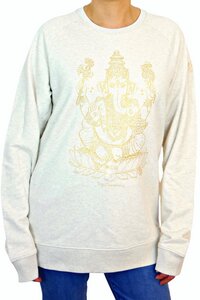 YOGICOMPANY - Damen - Yoga Sweatshirt "Ganesha" creme/gold - YogiCompany