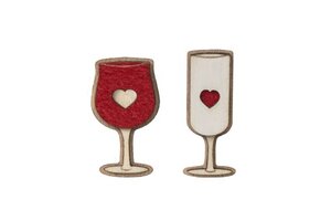 Broschen aus Holz für Paare | Mode Schmuck | Rot- und Weisswein - BeWooden